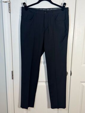 PT01 Traveller Slim Fit Virgin Wool Stretch Pants 34x29 Black Italy Luxury Work